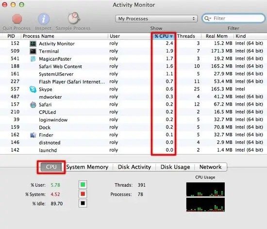 using activity monitor mac
