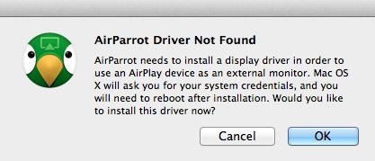 airparrot audio could not be connected