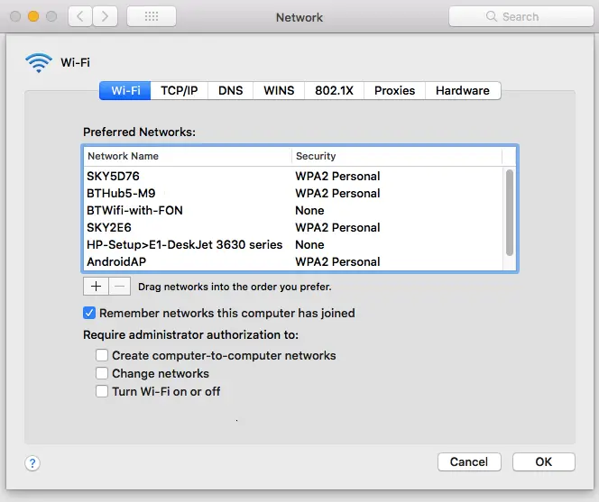 check network mac address