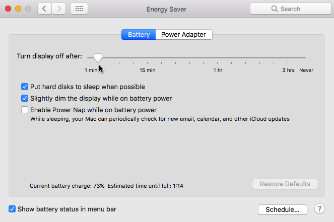 mac sleep timer settings