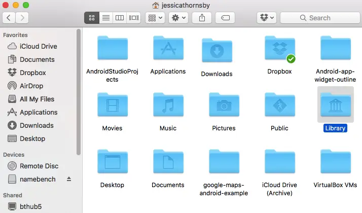 how to view library folder on mac
